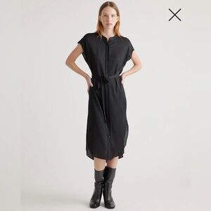 Quince washable silk sleeveless shirt dress size M